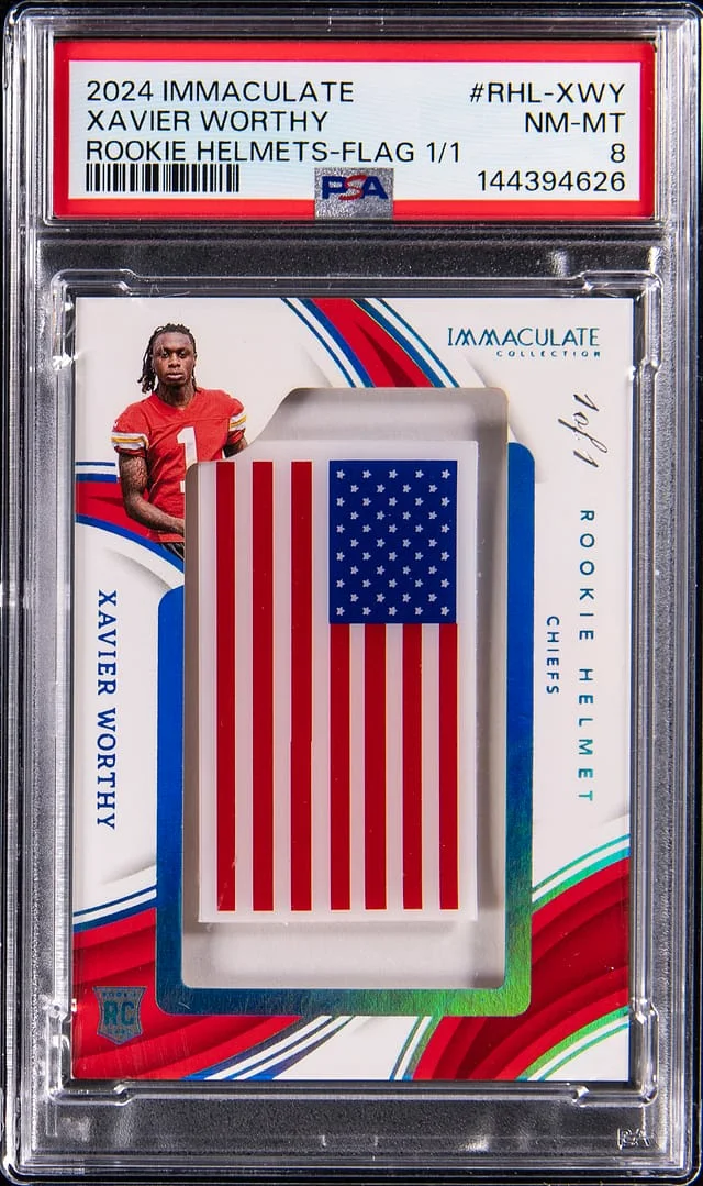2024 Panini Immaculate Xavier Worthy Helemts Flag #RHL-XWY card image