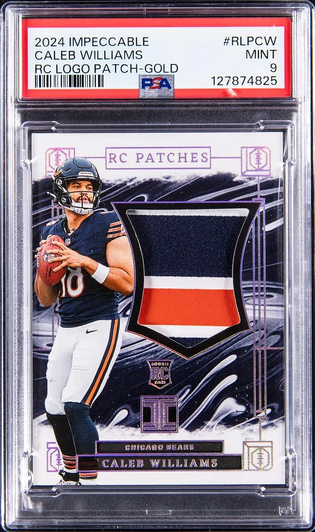 2024 Panini Impeccable Caleb Williams Logo Patch Gold #RLP-CW card image