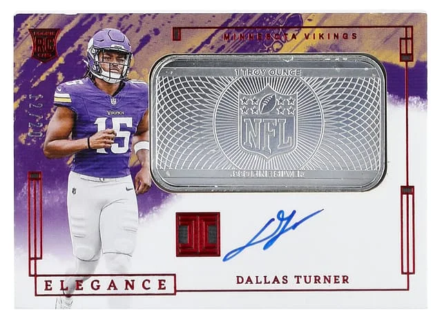 2024 Panini Impeccable Dallas Turner Elegance Helmet and Patch Autographs Silver #RHP-DTR card image