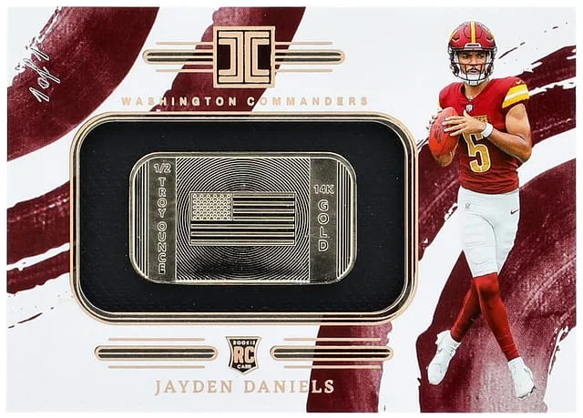 2024 Panini Impeccable Jayden Daniels Gold Bar Gold USA Flag #USA-JDS card image