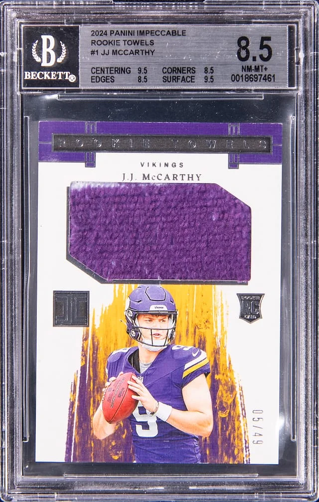 2024 Panini Impeccable J.J. McCarthy Towels #RT-JJM card image