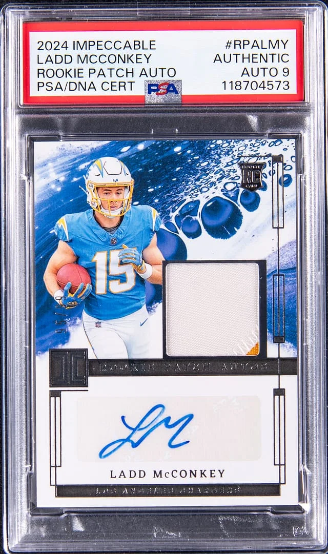 2024 Panini Impeccable Ladd McConkey Patch Autographs #RPA-LMY card image