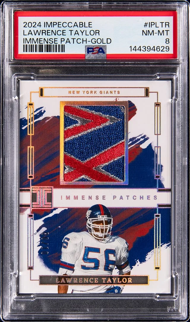 2024 Panini Impeccable Lawrence Taylor Immense Patch Gold #IP-LTR card image