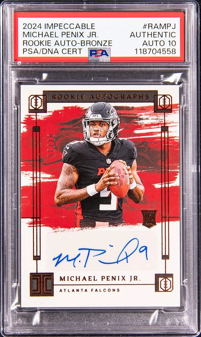 2024 Panini Impeccable Michael Penix Jr. Autographs Bronze #RA-MPJ card image