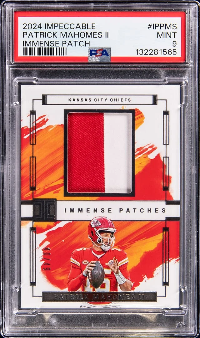 2024 Panini Impeccable Patrick Mahomes II Immense Patch #IP-PMS card image