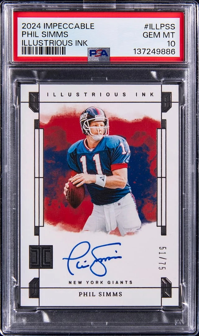 2024 Panini Impeccable Phil Simms Illustrious Ink #ILL-PSS card image