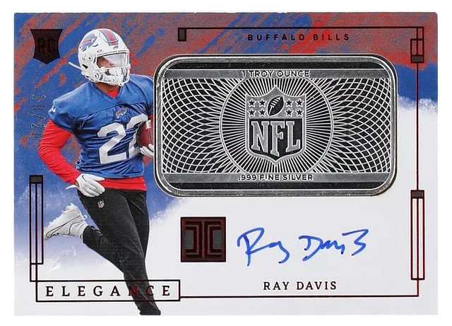 2024 Panini Impeccable Ray Davis Elegance Helmet and Patch Autographs - Silver Bar #RHP-RDS card image