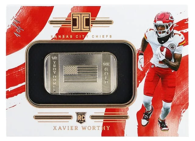 2024 Panini Impeccable Xavier Worthy Silver USA Flag Gold #USA-XWY card image