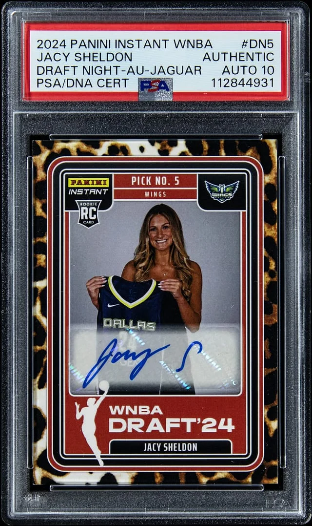2024 Panini Jacy Sheldon Instant WNBA Draft Night Autograph - Jaguar #DN5 card image