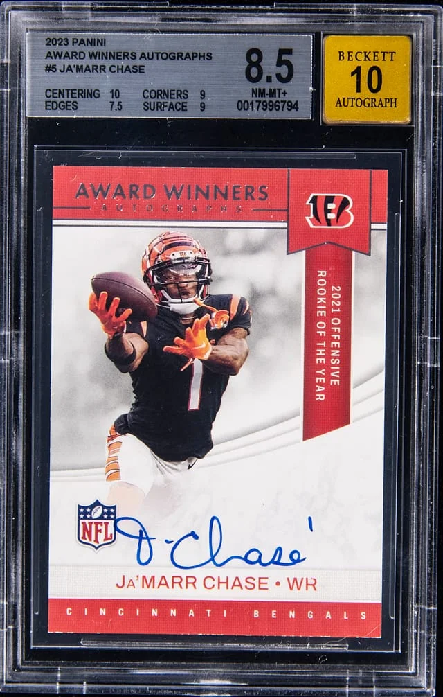 2024 Panini Ja'Marr Chase Award Winners Autographs #5 card image