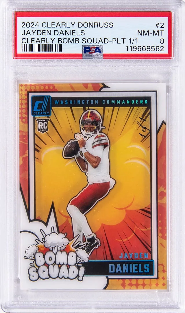 2024 Panini Jayden Daniels Clearly Donruss Clearly Bomb Squad! Platinum #2 card image