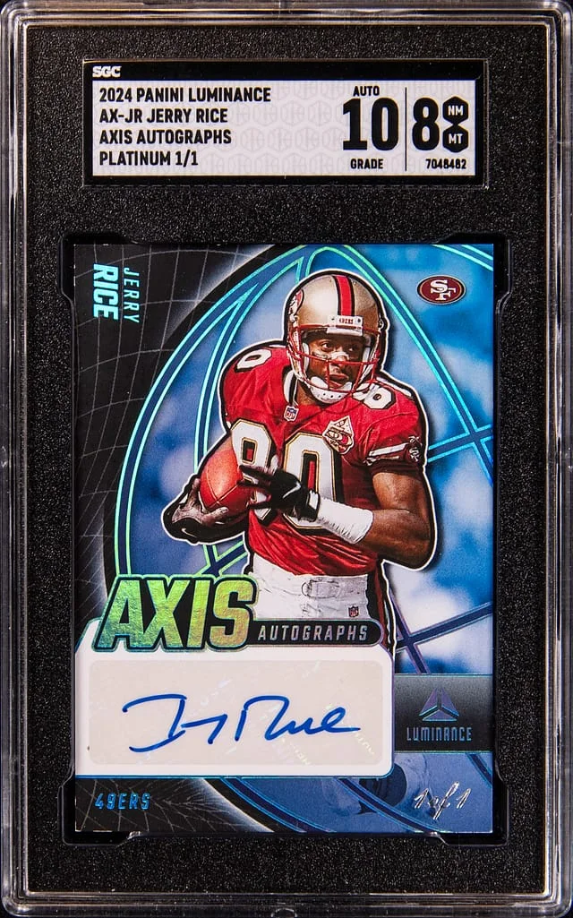 2024 Panini Jerry Rice Luminance Axis Autographs #AX-JR card image