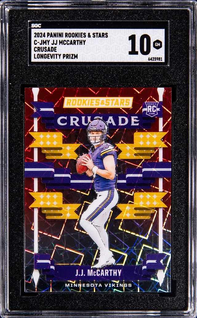 2024 Panini JJ McCarthy Rookies & Stars Crusade Longevity Prizm #C-JMY card image