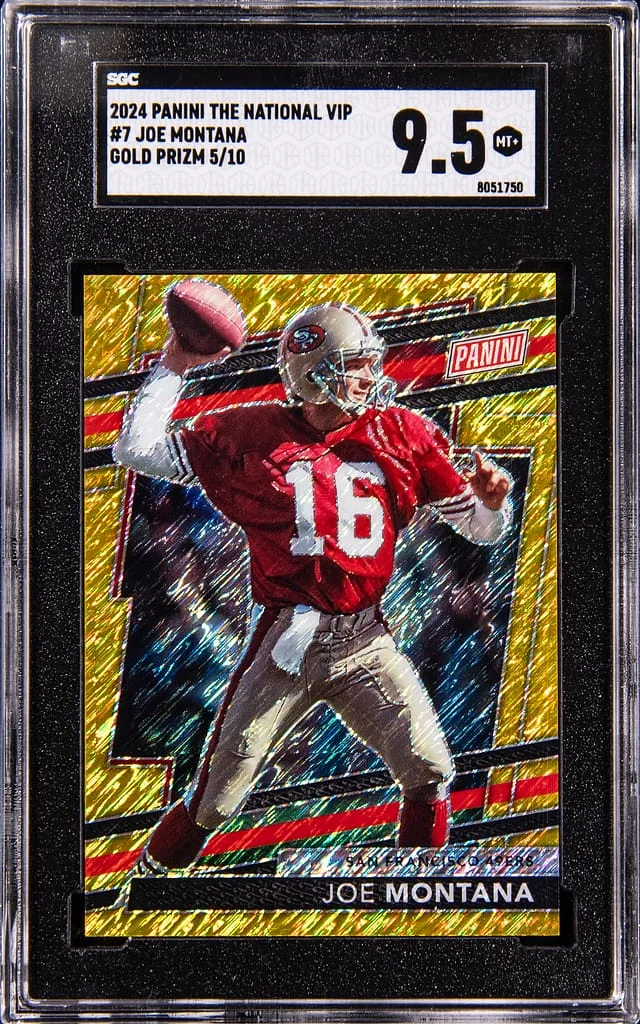 2024 Panini Joe Montana The National VIP Gold Prizm #7 card image