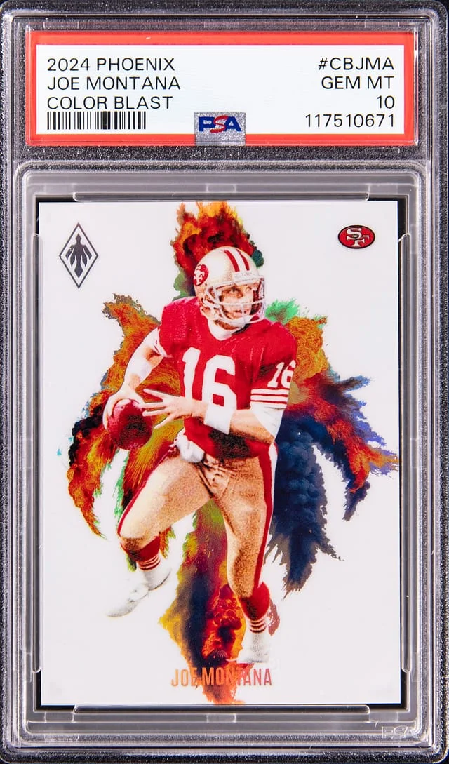 2024 Panini Joe Montana Phoenix Color Blast #CB-JMA card image