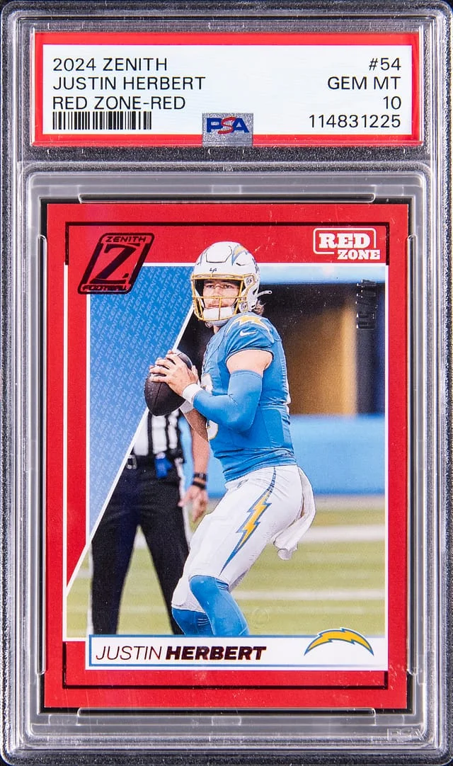 2024 Panini Justin Herbert Zenith Red Zone Red #54 card image