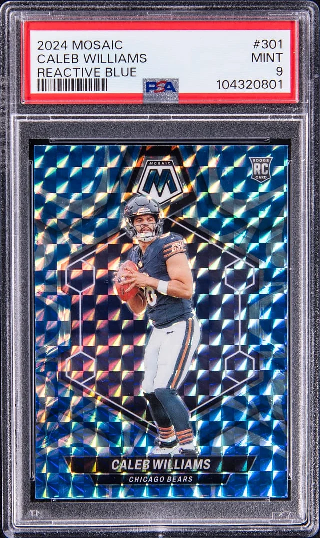 2024 Panini Mosaic Caleb Williams Reactive Blue #301 card image