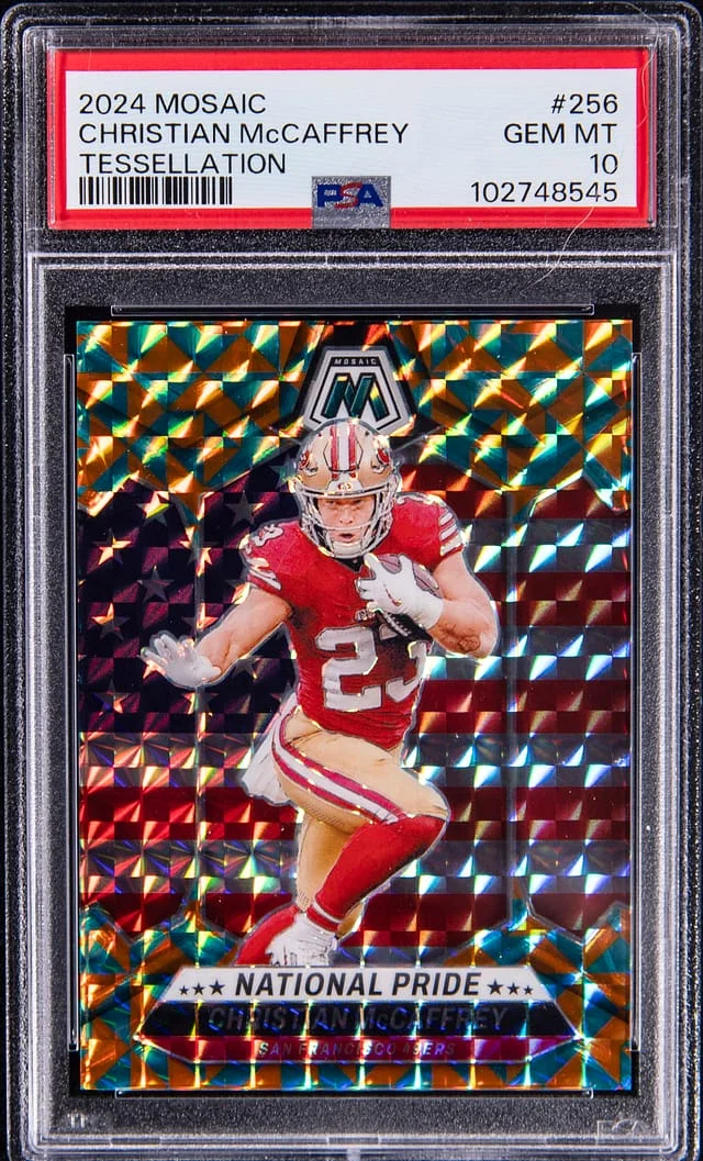 2024 Panini Mosaic Christian McCaffrey Tessellation #256 card image