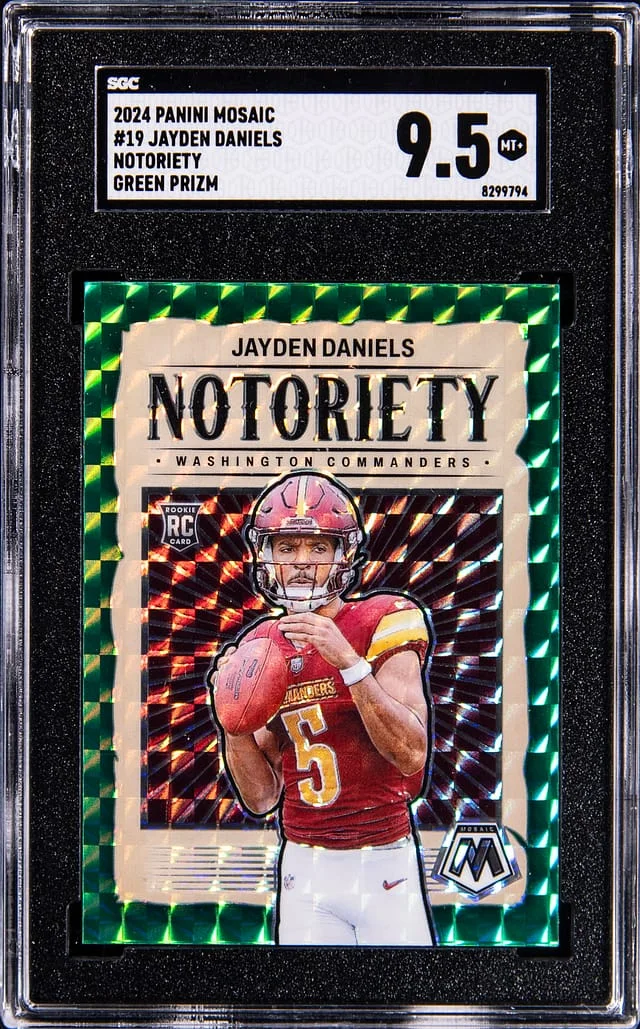 2024 Panini Mosaic Jayden Daniels Notoriety #19 card image