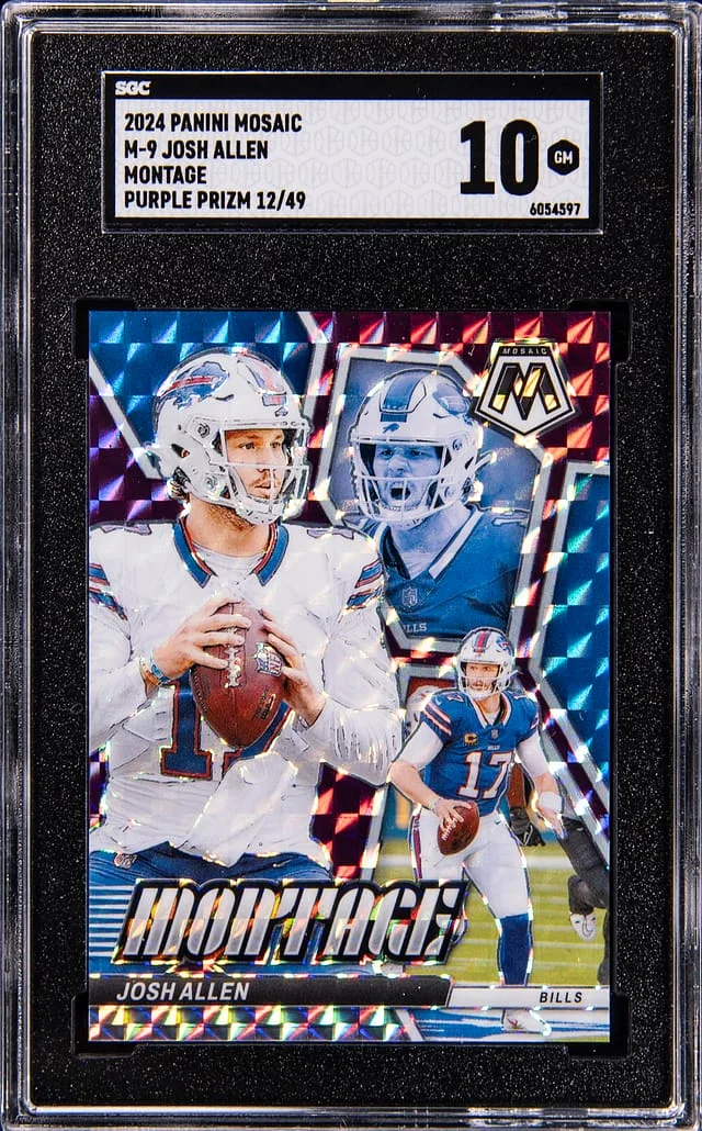 2024 Panini Mosaic Josh Allen Montage-Purple Prizm #M-9 card image