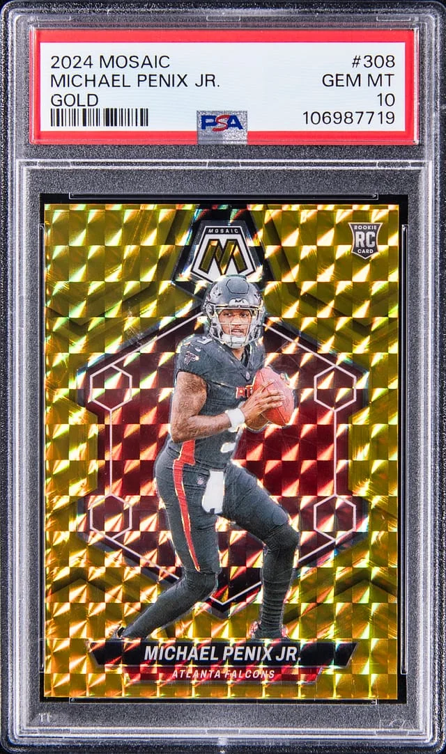 2024 Panini Mosaic Michael Penix Jr. Gold #308 card image