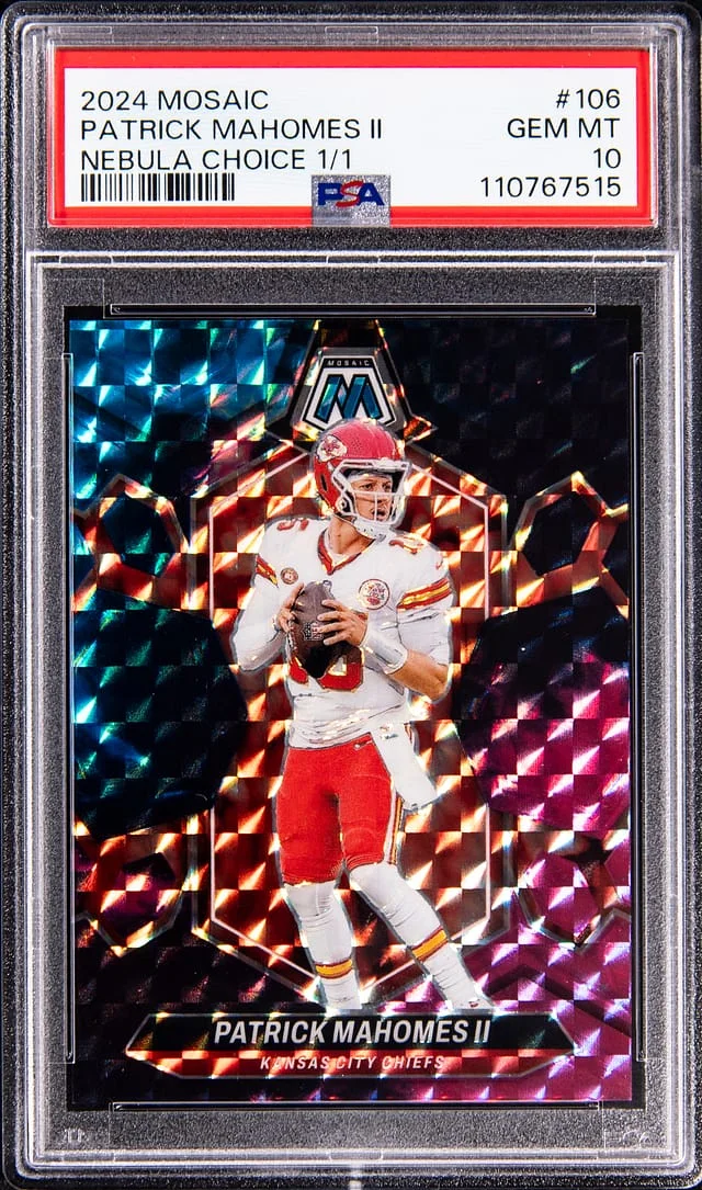 2024 Panini Mosaic Patrick Mahomes II Green Swirl #106 card image