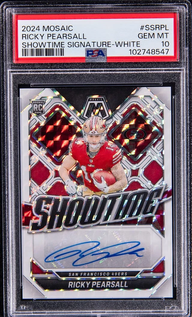 2024 Panini Mosaic Ricky Pearsall Showtime Signature White #SS-RPL card image