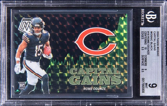 2024 Panini Mosaic Rome Odunze Capital Gains Mosaic Black #16 card image