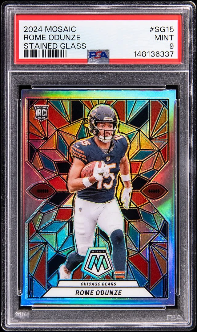2024 Panini Mosaic Rome Odunze Stained Glass #SG-15 card image