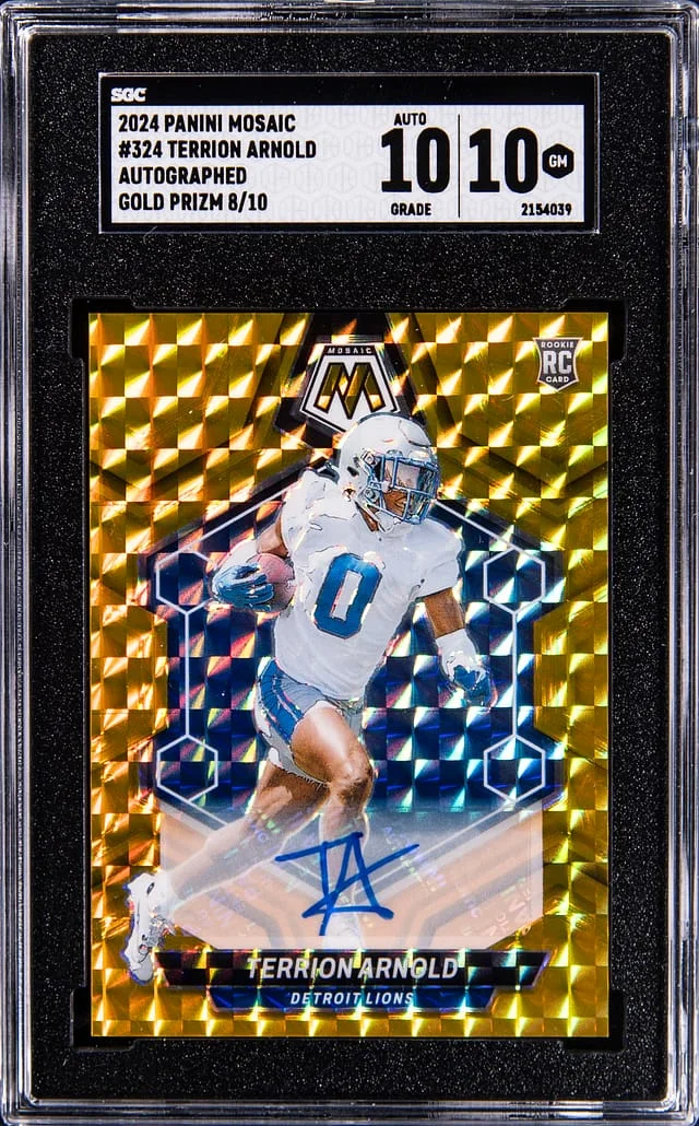 2024 Panini Mosaic Terrion Arnold Autograph-Gold Prizm #324 card image