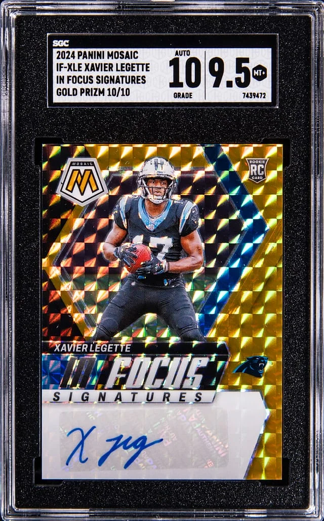 2024 Panini Mosaic Xavier Legette In Focus Signatures-Gold Prizm #IF-XLE card image