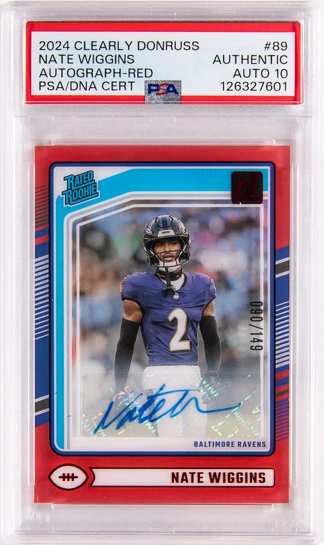 2024 Panini Nate Wiggins Clearly Donruss Rated Autograph Red #89 card image