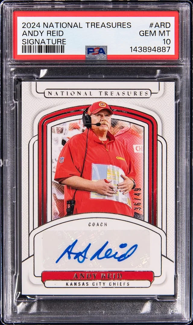 2024 Panini National Treasures Andy Reid Signatures #SIGS-ARD card image