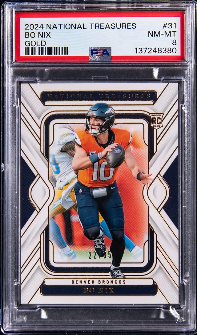 2024 Panini National Treasures Bo Nix Gold #31 card image
