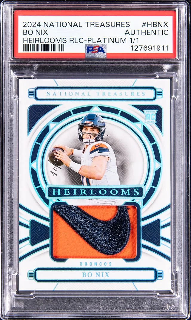 2024 Panini National Treasures Bo Nix Heirlooms Platinum #H-BNX card image