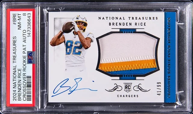 2024 Panini National Treasures Brenden Rice Crossover Patch Autographs (RPA) #CRPA-BRE card image