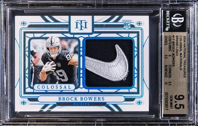 2024 Panini National Treasures Brock Bowers Colossal Materials Brand Logo #17 card image