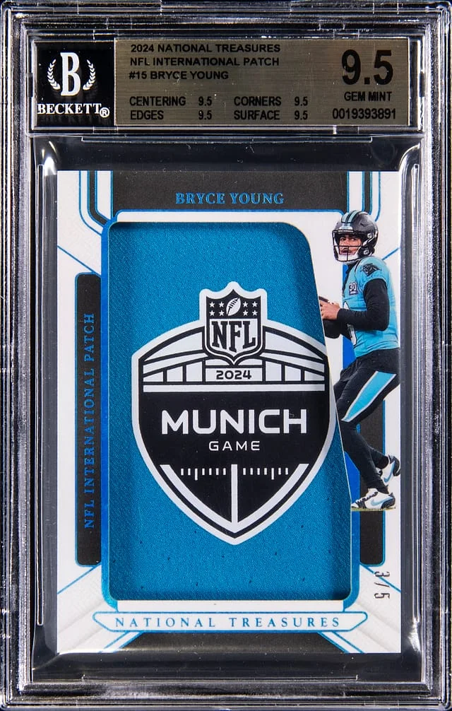 2024 Panini National Treasures Bryce Young NFL International Patch #15 card image