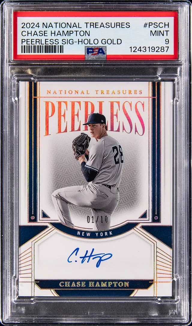 2024 Panini National Treasures Chase Hampton Peerless Signatures Holo Gold #PS-CH card image