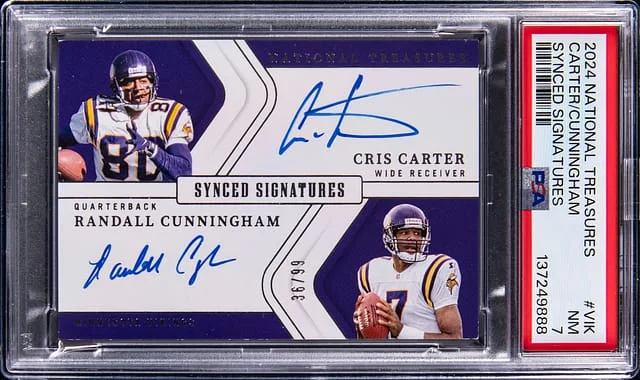 2024 Panini National Treasures Cris Carter/Randall Cunningham Synced Signatures #SS-VIK card image