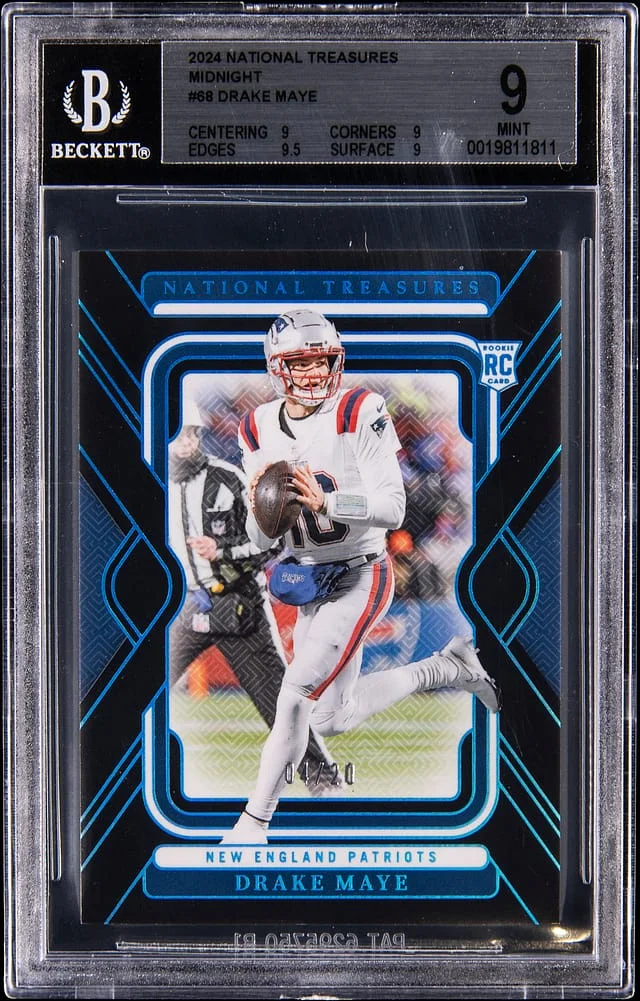 2024 Panini National Treasures Drake Maye Midnight #68 card image