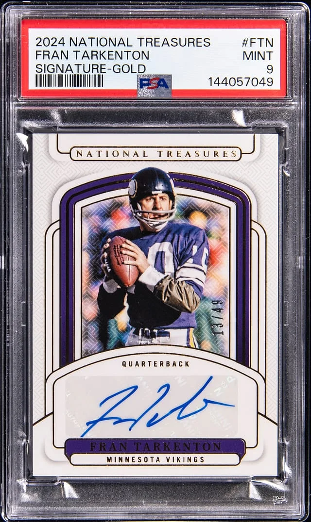 2024 Panini National Treasures Fran Tarkenton Signature Gold #SIGS-FTN card image