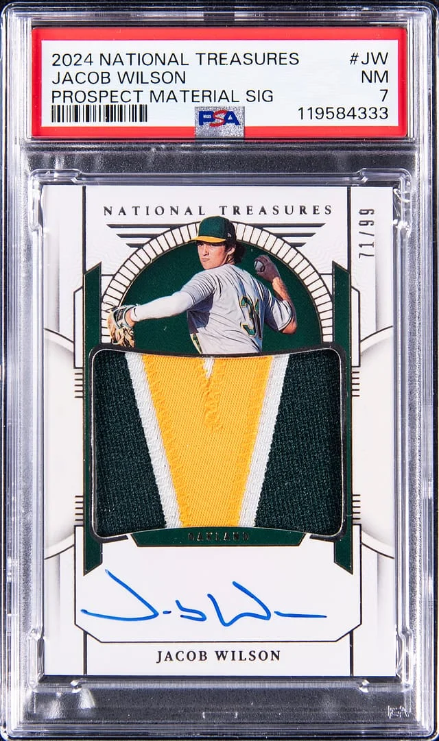 2024 Panini National Treasures Jacob Wilson Prospect Material Signature #PMS-JW card image