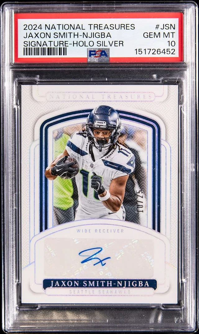 2024 Panini National Treasures Jaxon Smith-Njigba Signature Holo Silver #SIGS-JSN card image