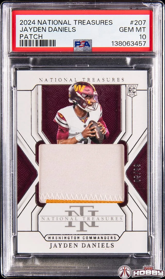 2024 Panini National Treasures Jayden Daniels Patch #207 card image