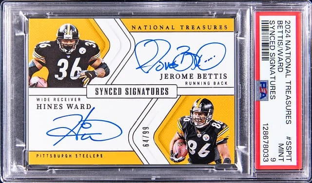 2024 Panini National Treasures Jerome Bettis/Hines Ward Synced Signatures #SS-PIT card image
