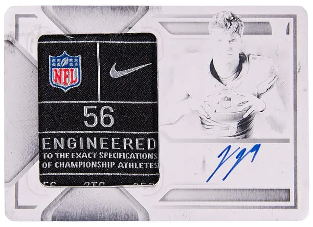 2024 Panini National Treasures J.J. McCarthy Material Signatures RPS Printing Plate Black #RMS-JMY card image