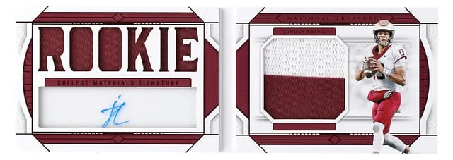 2024 Panini National Treasures Jordan Travis Collegiate College Materials Signature #CMS-JTS card image