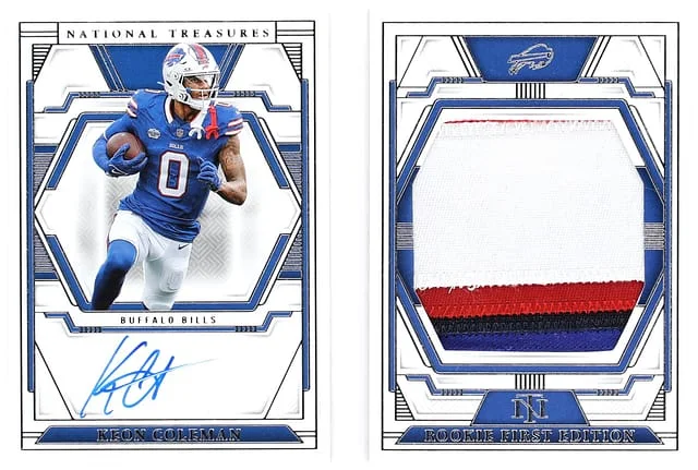 2024 Panini National Treasures Keon Coleman First Edition Signatures Booklet #RFES-KCN card image