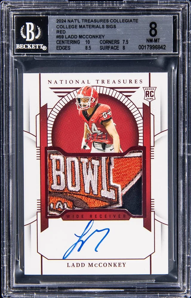 2024 Panini National Treasures Ladd McConkey Collegiate College Materials Signatures #59 card image